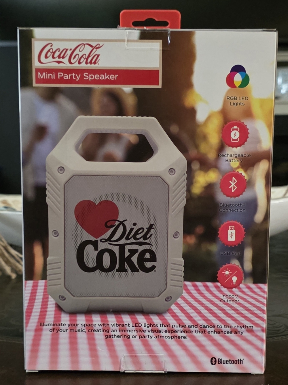 Coca-Cola Mini Party Speaker in White with Red Heart